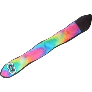 Hračka pro psa Plyšová psí hračka dlouhý had s očima 63 x 9 cm odolná pískací hračka pro psy trénink kousání duhová