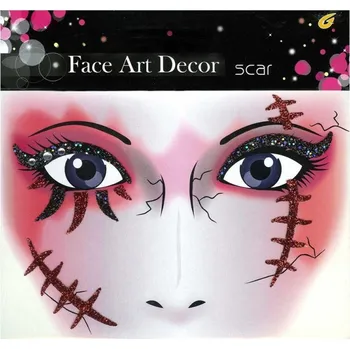 Karnevalový doplněk CHAKS Samolepka na obličej Halloweenska jizva