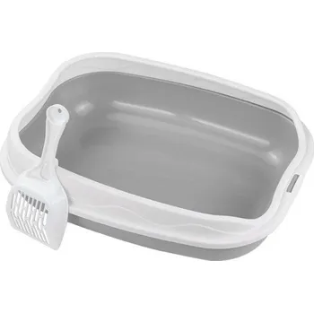 Toaleta pro kočku Polouzavřená plastová toaleta pro kočky 42 x 29 x 14 cm Proti rozstřiku Hygienická miska pro velká koťata a štěňata Snadné čištění