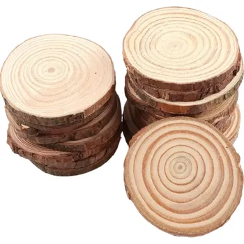 Plátky přírodního dřeva 5 ks Ø 5–6 cm Tloušťka 0,5 cm Dřevěné disky na dekorace Ruční tvoření Výroba ozdob Řemeslné potřeby