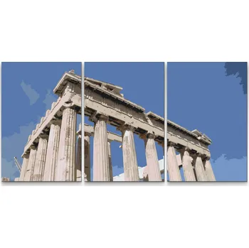 Malování podle čísel - Akropolis, Athény 2 (sada 3 pláten) Velikost: 3ks 40x60cm, Rámování: Pouze srolované plátno