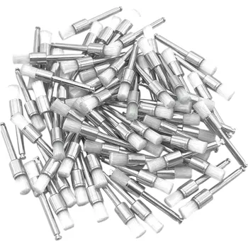 Dentální hygiena 100 ks jednorázové zubní lešticí kartáčky s nylonovými štětinami rovný tvar profylaktické kartáčky pro bělení a leštění zubů bílá