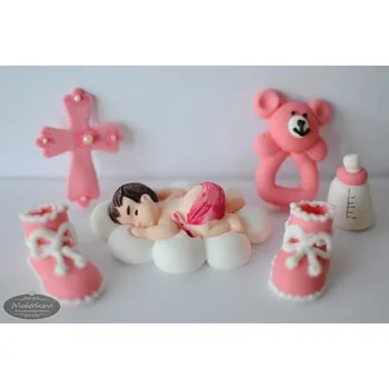 Jedlá dekorace na dort Sada cukrových dekorací Miminko a hračky