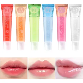 Lesk na rty Sada 6x 15ml lesk na rty čirý Hydratační s vitaminem E Různé příchutě 3x10,8 cm Kosmetika Péče o rty Lesklý efekt