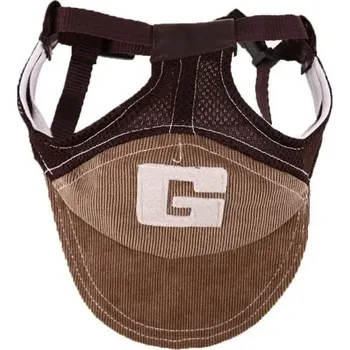 Obleček pro psa Prodyšná baseballová čepice pro psy Sluneční klobouk na cestování a sport Chovatelské potřeby Nastavitelný obvod krku 29-36 cm hnědá