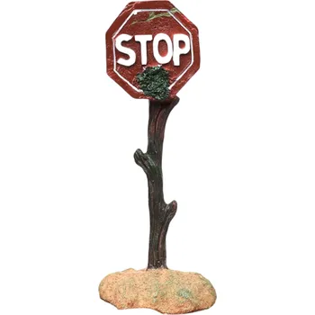 Dekorace do akvária Výstražná značka STOP do akvária 6,5 x 4,5 x 16 cm Pryskyřičná akvarijní dekorace Varovné znamení Bezpečné příslušenství k akváriu