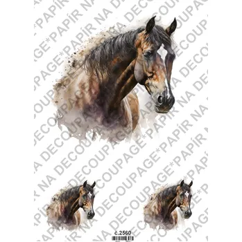 Umělecký papír Rýžový a soft papír na decoupage - Koně - KB2560 Materiál: Soft, Rozměr: A4