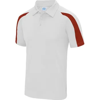 Pánská košile Just Cool Pánská polokošile JC043 Arctic White-Fire Red XXL