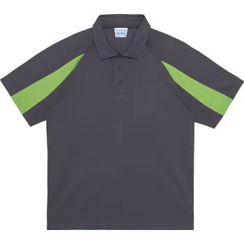 Pánská košile Just Cool Pánská polokošile JC043 Charcoal -Solid-Lime Green S