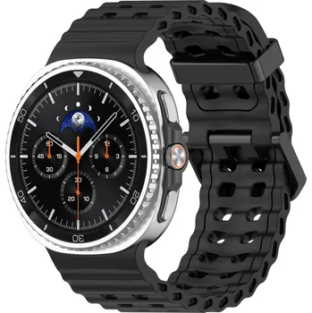 4wrist Silikonový sportovní řemínek pro Samsung Galaxy Watch8 - Černý + 2 měsíce na vrácení zboží