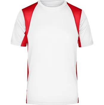 Pánská móda James&amp;Nicholson Pánské funkční triko JN306 White-Red XL