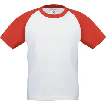 Chlapecké tričko B&amp;C Dětské tričko TK350 White-Red 9/11 (134/146)