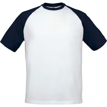 Pánské tričko B&amp;C Pánské tričko TU020 White-Navy M