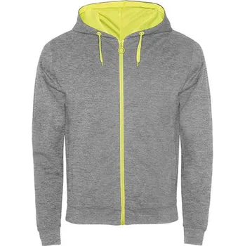 Pánská mikina Roly Fuji Pánská mikina s kapucí SU1105 Heather Grey 58-Fluor Yellow 221 S