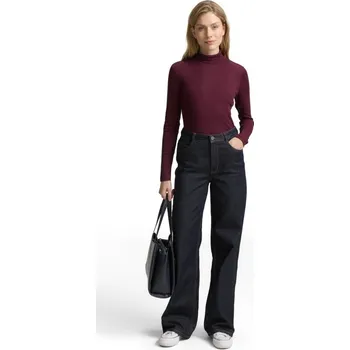 Dámské tričko TOM TAILOR® DÁMSKÉ BASIC TRIKO S ROLÁKEM - VÍNOVÁ L