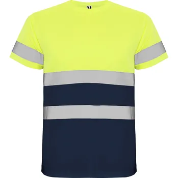 Pánské tričko ROLY Pánské reflexní tričko Delta Velikost: 3XL, Barva: námořnická modrá/svítivě žlutá (55221)