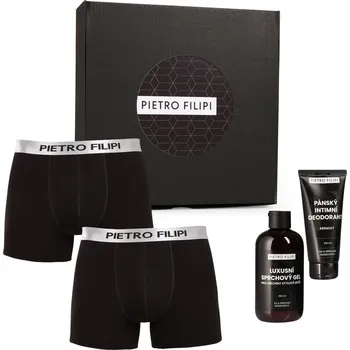 Sada pánského spodního prádla Pánská dárková sada 2PACK boxerky Metalic a kosmetika Pietro Filipi (4PBK1) XXL Možnost vrácení zboží ZDARMA do 120 dnů!