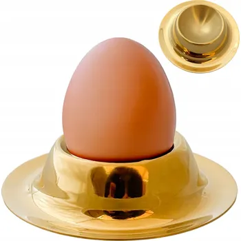 Stojánek na vajíčko SKLENIČKA PODSTAVEC NA VEJCE ZLATÁ Vejce na stůl Velikonoce nerezová ocel
