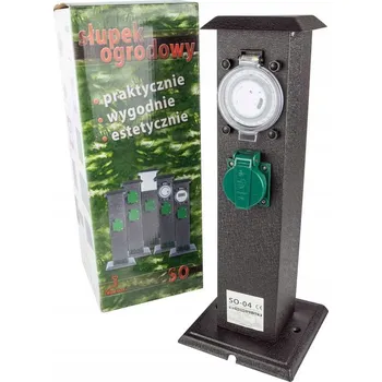 Elektrická zásuvka Zahradní sloupek se 2 zásuvkami a programátorem SO-04 Rum-Lux