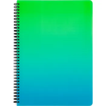 Twin wire blok A4 PP Ombre, 60 listů, linka, zelená