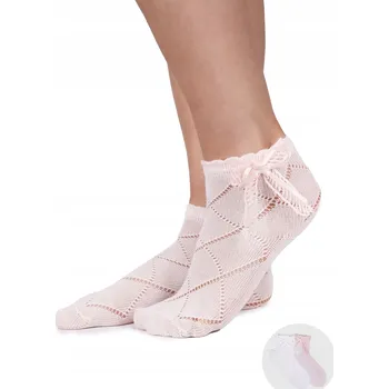 Dívčí bavlněné prolamované Ponožky s dvojitou mašlí, 2 ks, velikost 23-26 YOCLUB