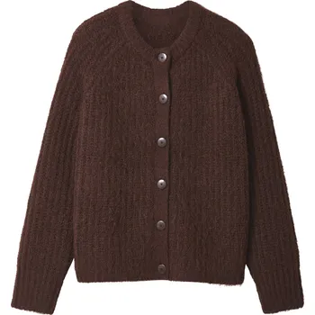 Dámský svetr esmara® Dámský pletený kardigan s podílem vlny (hnědá, S(36/38))