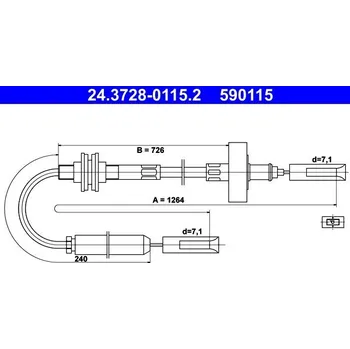 Spojka Tažné lanko, ovládání spojky ATE 24.3728-0115.2