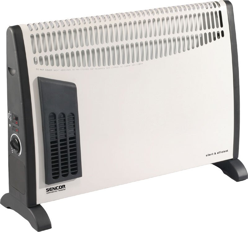 SENCOR SCF 2001 Přímotop přenosný, nastavitelný výkon 750W/1250W/2000W, plynule regulovatelný termostat, zabudovaný ventilátor, bíločerná, nožky