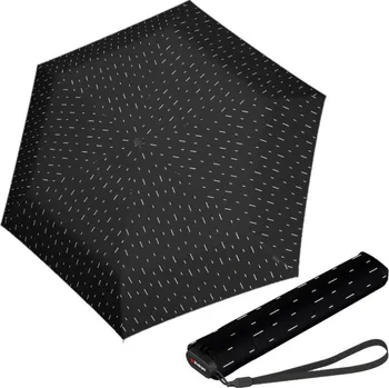 Deštník KNIRPS US.050 RAIN BLACK - lehký dámský skládací plochý deštník