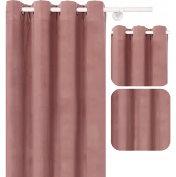 Obraz ZÁVĚS ZÁVĚSA NA KROUŽCÍCH 140x240 RŮŽOVĚ PUDROVÁ RŮŽOVÁ DO POKOJE