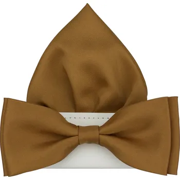 Motýlek Skořicový pánský motýlek matný s kapesníčkem