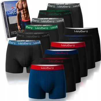 Boxerky HøyBerg - Pánské boxerky ve skandinávském stylu, sada 12 Kusů, Bavlna, velikost L