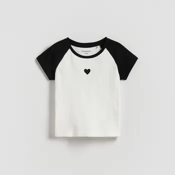 Dívčí tričko Reserved - Tričko z žebrovaného úpletu - vícebarevná - 548FT-MLC - 548FT-MLC-80