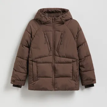 Dětská móda Reserved - Bunda oversize - pudrově hnědá - QG000-98X - QG000-98X-U13