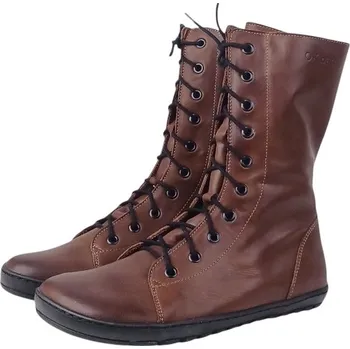 Dámská fitness obuv Dámské barefoot zimní polokozačky HIRA tmavě hnědá, s podšívkou z přírodní vlny 38