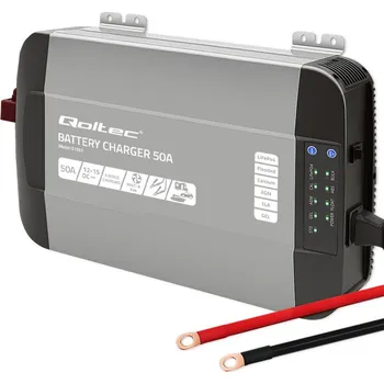 Nabíječka autobaterie Qoltec 51957 Intelligent Monolith nabíječka pro LiFePO4 AGM GEL SLA | 50A | 12V