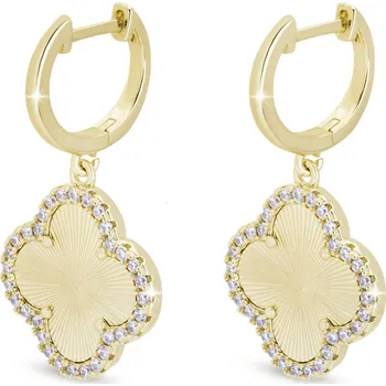 Náušnice Pozlacené visací náušnice s květinou 3811