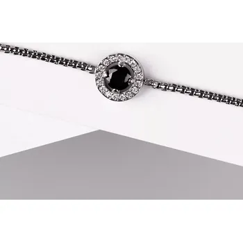 Náramek Tinzara Black Steel - náramek z chirurgické oceli se zirkony