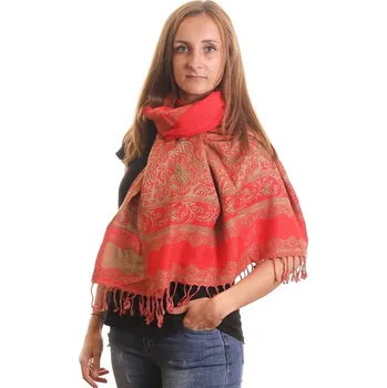 Šátek Šátek červený s barevnými lístky