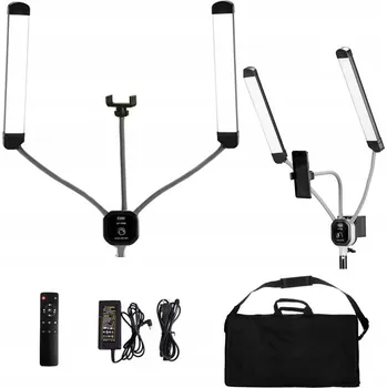 Stojací lampa Kosmetická LED lampa 50W dvouramenná s dálkovým ovládáním a taškou