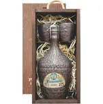 Apis - Kurpiowski - Miód pitny Dwójniak (dárková krabice se 2 kalíšky - tmavá) - 0,5 l 16%, keramika