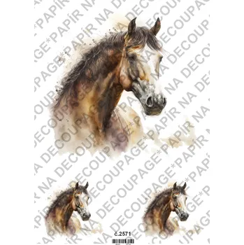 Umělecký papír Rýžový a soft papír na decoupage - Koně - KB2571 Materiál: Soft, Rozměr: A4