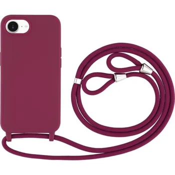 Ochranný kryt se šňůrkou pro iPhone 16e - vínový