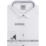 Pánská košile AMJ Slim Fit bílá s šedým vzorem velikost: 41, délka rukávu: dlouhý rukáv