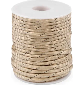 Pro Háčkování Paracord šňůra s reflexní nití 4 mm béžová