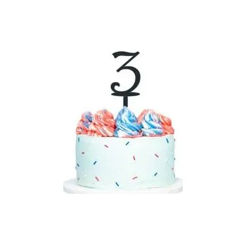 Dortová svíčka Číslo 3 Fialová