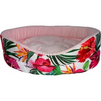 Pelíšek pro psa Robto Pelíšek Polštář Ovál 8 květinový světle růžový
