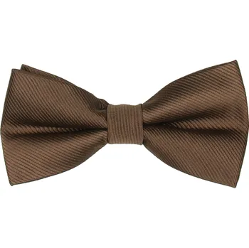 Motýlek Hnědý pánský motýlek s vyšitými proužky matný