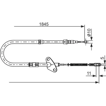 Brzdový systém Brzdové Lanko - Pravé; Parkovací Brzda BOSCH (1987477118)
