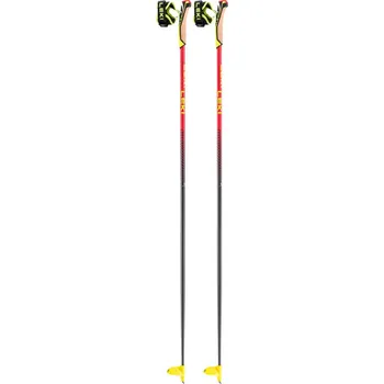Trekingová hůl Skialpové hole LEKI Mezza Ultralite naturalcarbon-bright red-neonyellow - 135 cm